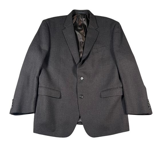 Lauren Ralph Lauren Mens Sports Coat 48R Wool Houndstooth Black Brown Academia - Picture 2 of 11